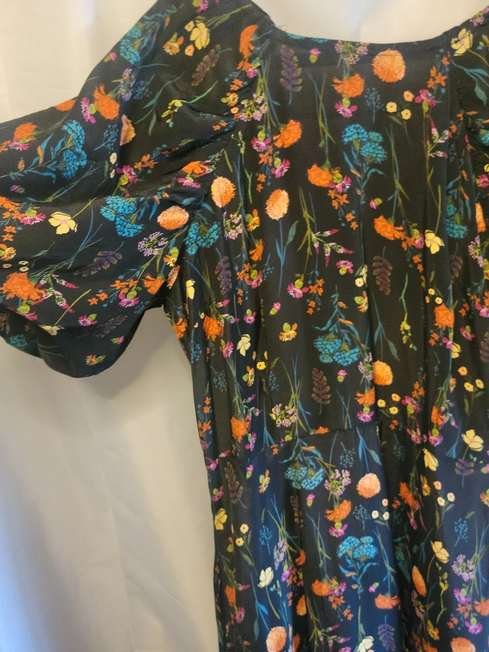 A New Day- Women's Floral Dress - Dark Blue background